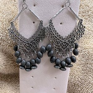 Black/Silver Metal Earrings